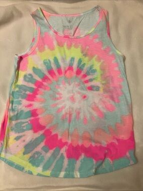 NWOT Girls White Graphic Tie Dye Tank TopGirls 12